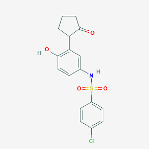 molecular formula C17H16ClNO4S B5232337 4-chloro-N-[4-hydroxy-3-(2-oxocyclopentyl)phenyl]benzenesulfonamide 
