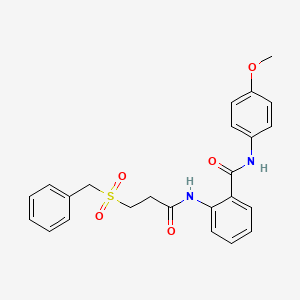 molecular formula C24H24N2O5S B5232371 2-{[3-(benzylsulfonyl)propanoyl]amino}-N-(4-methoxyphenyl)benzamide 