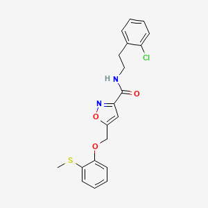 molecular formula C20H19ClN2O3S B5232373 N-[2-(2-chlorophenyl)ethyl]-5-{[2-(methylthio)phenoxy]methyl}-3-isoxazolecarboxamide 