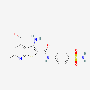 molecular formula C17H18N4O4S2 B5232381 3-amino-N-[4-(aminosulfonyl)phenyl]-4-(methoxymethyl)-6-methylthieno[2,3-b]pyridine-2-carboxamide 