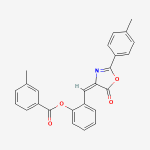 molecular formula C25H19NO4 B5232386 2-{[2-(4-methylphenyl)-5-oxo-1,3-oxazol-4(5H)-ylidene]methyl}phenyl 3-methylbenzoate 