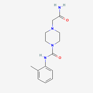molecular formula C14H20N4O2 B5232389 4-(2-amino-2-oxoethyl)-N-(2-methylphenyl)-1-piperazinecarboxamide 