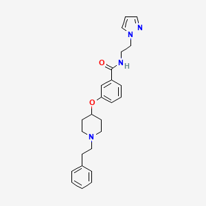 molecular formula C25H30N4O2 B5232395 3-{[1-(2-phenylethyl)-4-piperidinyl]oxy}-N-[2-(1H-pyrazol-1-yl)ethyl]benzamide 
