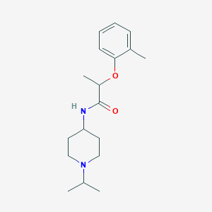molecular formula C18H28N2O2 B5232445 N-(1-isopropyl-4-piperidinyl)-2-(2-methylphenoxy)propanamide 