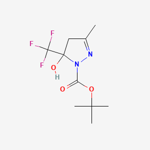 tert-butyl 5-hydroxy-3-methyl-5-(trifluoromethyl)-4,5-dihydro-1H-pyrazole-1-carboxylate