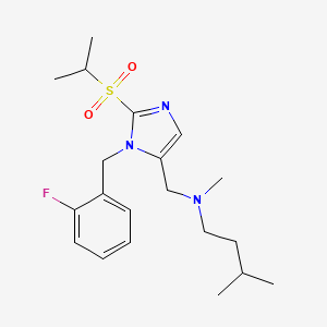 molecular formula C20H30FN3O2S B5232478 N-{[1-(2-fluorobenzyl)-2-(isopropylsulfonyl)-1H-imidazol-5-yl]methyl}-N,3-dimethyl-1-butanamine 
