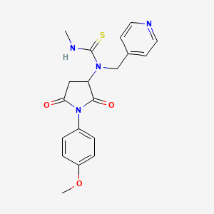 molecular formula C19H20N4O3S B5232495 N-[1-(4-methoxyphenyl)-2,5-dioxo-3-pyrrolidinyl]-N'-methyl-N-(4-pyridinylmethyl)thiourea 
