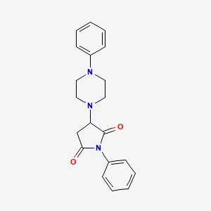 molecular formula C20H21N3O2 B5232510 1-phenyl-3-(4-phenyl-1-piperazinyl)-2,5-pyrrolidinedione 