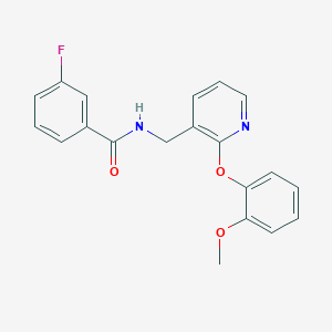 molecular formula C20H17FN2O3 B5232529 3-fluoro-N-{[2-(2-methoxyphenoxy)-3-pyridinyl]methyl}benzamide 