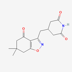 molecular formula C15H18N2O4 B5232533 4-[(6,6-dimethyl-4-oxo-4,5,6,7-tetrahydro-1,2-benzisoxazol-3-yl)methyl]-2,6-piperidinedione 
