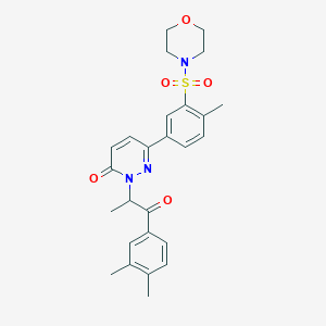molecular formula C26H29N3O5S B5232573 2-[2-(3,4-dimethylphenyl)-1-methyl-2-oxoethyl]-6-[4-methyl-3-(4-morpholinylsulfonyl)phenyl]-3(2H)-pyridazinone 