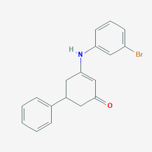 molecular formula C18H16BrNO B5232579 3-[(3-bromophenyl)amino]-5-phenyl-2-cyclohexen-1-one 