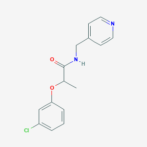 molecular formula C15H15ClN2O2 B5232596 2-(3-chlorophenoxy)-N-(4-pyridinylmethyl)propanamide 