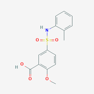 molecular formula C15H15NO5S B5232647 2-methoxy-5-{[(2-methylphenyl)amino]sulfonyl}benzoic acid 