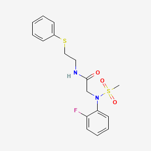 molecular formula C17H19FN2O3S2 B5232676 N~2~-(2-fluorophenyl)-N~2~-(methylsulfonyl)-N~1~-[2-(phenylthio)ethyl]glycinamide 