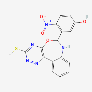 molecular formula C17H13N5O4S B5232684 3-[3-(methylthio)-6,7-dihydro[1,2,4]triazino[5,6-d][3,1]benzoxazepin-6-yl]-4-nitrophenol 