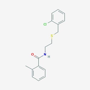 molecular formula C17H18ClNOS B5232691 N-{2-[(2-chlorobenzyl)thio]ethyl}-2-methylbenzamide 