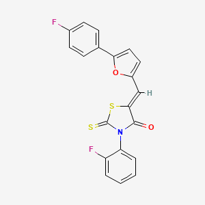 3-(2-fluorophenyl)-5-{[5-(4-fluorophenyl)-2-furyl]methylene}-2-thioxo-1,3-thiazolidin-4-one