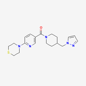 molecular formula C19H25N5OS B5232738 4-(5-{[4-(1H-pyrazol-1-ylmethyl)-1-piperidinyl]carbonyl}-2-pyridinyl)thiomorpholine 