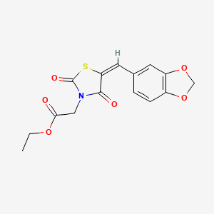 molecular formula C15H13NO6S B5232753 ethyl [5-(1,3-benzodioxol-5-ylmethylene)-2,4-dioxo-1,3-thiazolidin-3-yl]acetate 