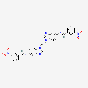 molecular formula C30H22N8O4 B5232755 1,1'-(1,2-ethanediyl)bis[N-(3-nitrobenzylidene)-1H-benzimidazol-5-amine] 