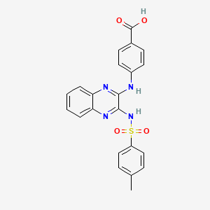molecular formula C22H18N4O4S B5232785 4-[(3-{[(4-methylphenyl)sulfonyl]amino}-2-quinoxalinyl)amino]benzoic acid 