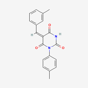 molecular formula C19H16N2O3 B5232802 5-(3-methylbenzylidene)-1-(4-methylphenyl)-2,4,6(1H,3H,5H)-pyrimidinetrione 