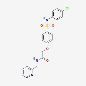 molecular formula C20H18ClN3O4S B5232807 2-(4-{[(4-chlorophenyl)amino]sulfonyl}phenoxy)-N-(2-pyridinylmethyl)acetamide 