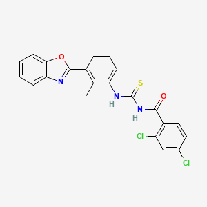molecular formula C22H15Cl2N3O2S B5232812 N-({[3-(1,3-benzoxazol-2-yl)-2-methylphenyl]amino}carbonothioyl)-2,4-dichlorobenzamide 