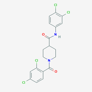 molecular formula C19H16Cl4N2O2 B5232850 1-(2,4-dichlorobenzoyl)-N-(3,4-dichlorophenyl)-4-piperidinecarboxamide 