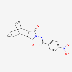 molecular formula C18H15N3O4 B5232860 4-[(4-nitrobenzylidene)amino]-4-azatetracyclo[5.3.2.0~2,6~.0~8,10~]dodec-11-ene-3,5-dione 