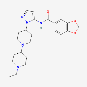 molecular formula C23H31N5O3 B5232868 N-[1-(1'-ethyl-1,4'-bipiperidin-4-yl)-1H-pyrazol-5-yl]-1,3-benzodioxole-5-carboxamide 