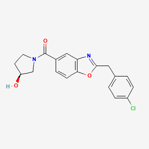 molecular formula C19H17ClN2O3 B5232899 (3S)-1-{[2-(4-chlorobenzyl)-1,3-benzoxazol-5-yl]carbonyl}-3-pyrrolidinol 
