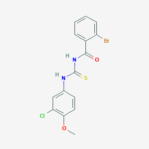 molecular formula C15H12BrClN2O2S B5232909 2-bromo-N-{[(3-chloro-4-methoxyphenyl)amino]carbonothioyl}benzamide 