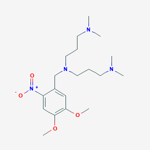 molecular formula C19H34N4O4 B5232916 (4,5-dimethoxy-2-nitrobenzyl)bis[3-(dimethylamino)propyl]amine 