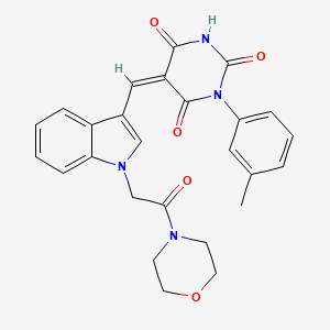 molecular formula C26H24N4O5 B5232922 1-(3-methylphenyl)-5-({1-[2-(4-morpholinyl)-2-oxoethyl]-1H-indol-3-yl}methylene)-2,4,6(1H,3H,5H)-pyrimidinetrione 