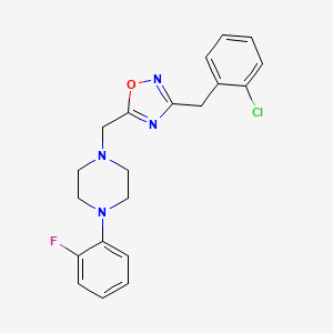 molecular formula C20H20ClFN4O B5232946 1-{[3-(2-chlorobenzyl)-1,2,4-oxadiazol-5-yl]methyl}-4-(2-fluorophenyl)piperazine 