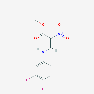 molecular formula C11H10F2N2O4 B5232954 ethyl 3-[(3,4-difluorophenyl)amino]-2-nitroacrylate 