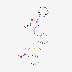 molecular formula C22H14N2O7S B5232968 2-[(5-oxo-2-phenyl-1,3-oxazol-4(5H)-ylidene)methyl]phenyl 2-nitrobenzenesulfonate 