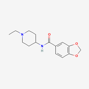 molecular formula C15H20N2O3 B5232993 N-(1-ethyl-4-piperidinyl)-1,3-benzodioxole-5-carboxamide 