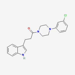 molecular formula C21H22ClN3O B5233035 3-{3-[4-(3-chlorophenyl)-1-piperazinyl]-3-oxopropyl}-1H-indole 