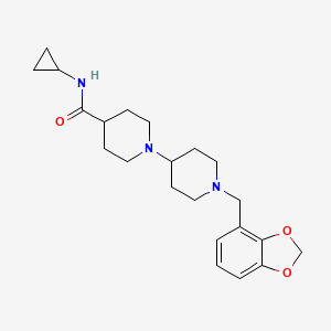 molecular formula C22H31N3O3 B5233108 1'-(1,3-benzodioxol-4-ylmethyl)-N-cyclopropyl-1,4'-bipiperidine-4-carboxamide 