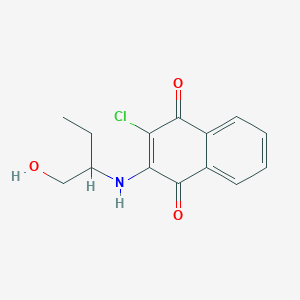 molecular formula C14H14ClNO3 B5233147 2-chloro-3-{[1-(hydroxymethyl)propyl]amino}naphthoquinone 