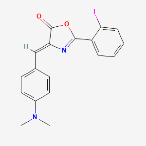 molecular formula C18H15IN2O2 B5233153 4-[4-(dimethylamino)benzylidene]-2-(2-iodophenyl)-1,3-oxazol-5(4H)-one 