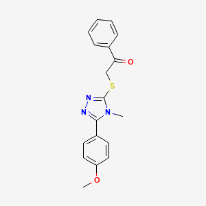 molecular formula C18H17N3O2S B5233157 2-{[5-(4-methoxyphenyl)-4-methyl-4H-1,2,4-triazol-3-yl]thio}-1-phenylethanone 