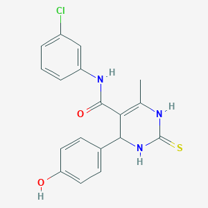molecular formula C18H16ClN3O2S B5233171 N-(3-chlorophenyl)-4-(4-hydroxyphenyl)-6-methyl-2-thioxo-1,2,3,4-tetrahydro-5-pyrimidinecarboxamide 