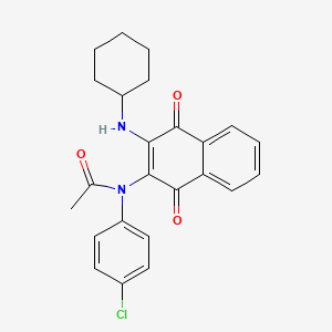N-(4-chlorophenyl)-N-[3-(cyclohexylamino)-1,4-dioxo-1,4-dihydro-2-naphthalenyl]acetamide