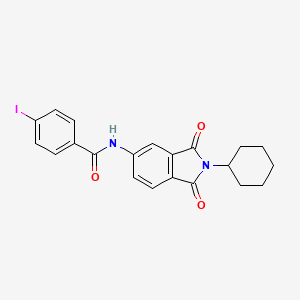 N-(2-cyclohexyl-1,3-dioxo-2,3-dihydro-1H-isoindol-5-yl)-4-iodobenzamide