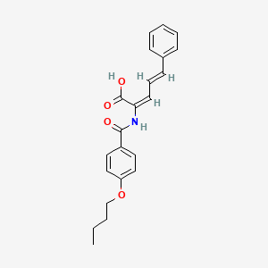 molecular formula C22H23NO4 B5233206 2-[(4-butoxybenzoyl)amino]-5-phenyl-2,4-pentadienoic acid 