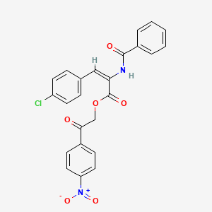 molecular formula C24H17ClN2O6 B5233242 2-(4-nitrophenyl)-2-oxoethyl 2-(benzoylamino)-3-(4-chlorophenyl)acrylate 